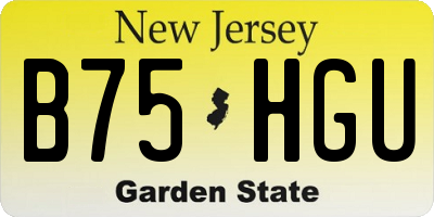 NJ license plate B75HGU