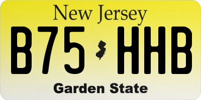 NJ license plate B75HHB