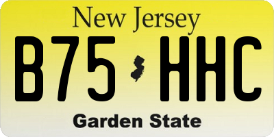 NJ license plate B75HHC