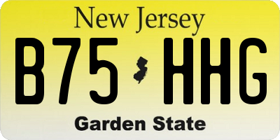 NJ license plate B75HHG