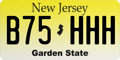 NJ license plate B75HHH