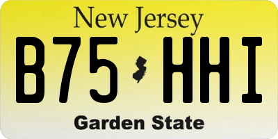 NJ license plate B75HHI