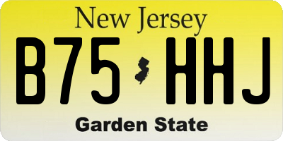 NJ license plate B75HHJ