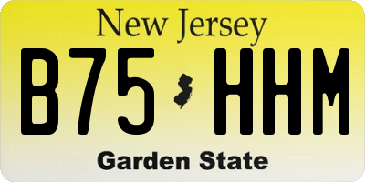NJ license plate B75HHM