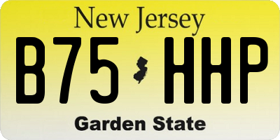 NJ license plate B75HHP
