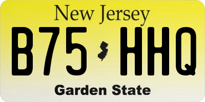 NJ license plate B75HHQ