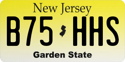 NJ license plate B75HHS