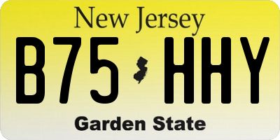 NJ license plate B75HHY