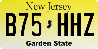 NJ license plate B75HHZ