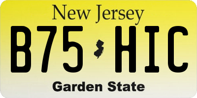 NJ license plate B75HIC