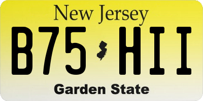 NJ license plate B75HII