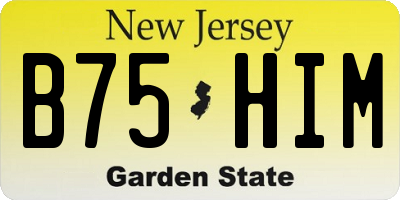 NJ license plate B75HIM