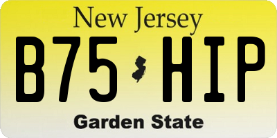 NJ license plate B75HIP