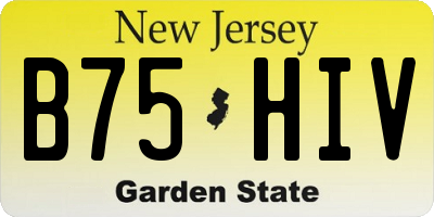 NJ license plate B75HIV