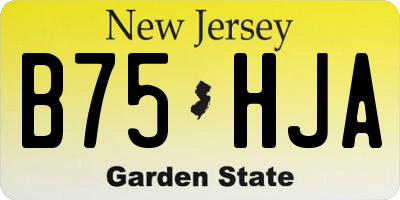 NJ license plate B75HJA