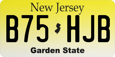 NJ license plate B75HJB