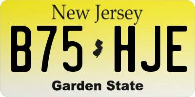 NJ license plate B75HJE