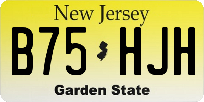 NJ license plate B75HJH