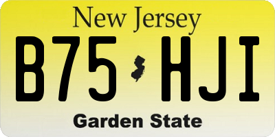 NJ license plate B75HJI