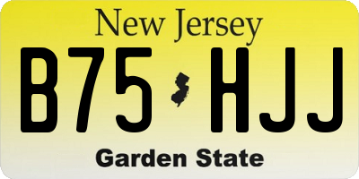 NJ license plate B75HJJ