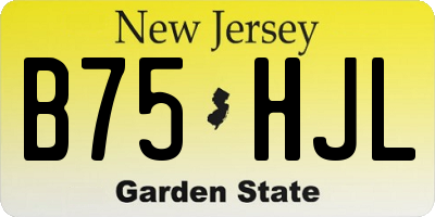 NJ license plate B75HJL