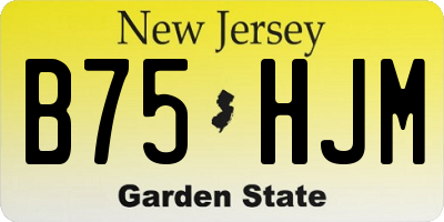 NJ license plate B75HJM