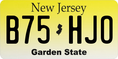 NJ license plate B75HJO