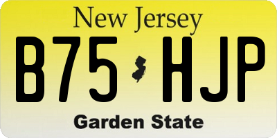 NJ license plate B75HJP