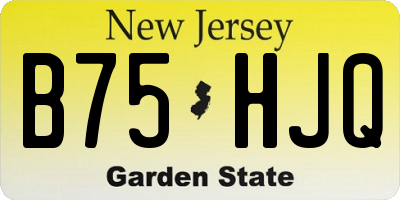 NJ license plate B75HJQ