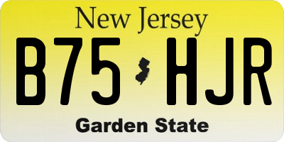NJ license plate B75HJR