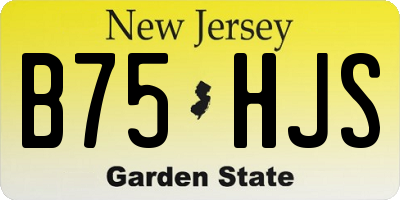 NJ license plate B75HJS