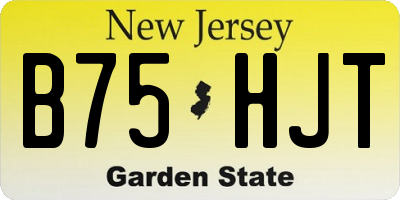 NJ license plate B75HJT