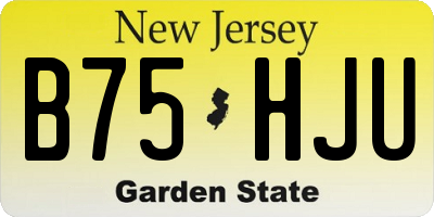 NJ license plate B75HJU