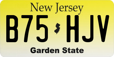 NJ license plate B75HJV