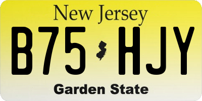 NJ license plate B75HJY