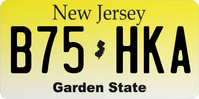 NJ license plate B75HKA