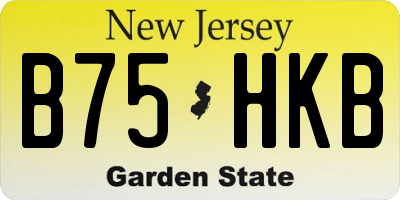 NJ license plate B75HKB