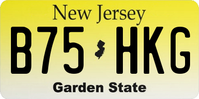NJ license plate B75HKG