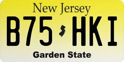 NJ license plate B75HKI