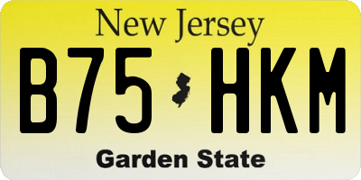 NJ license plate B75HKM