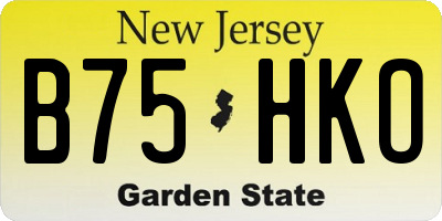 NJ license plate B75HKO