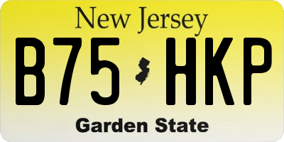 NJ license plate B75HKP