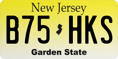 NJ license plate B75HKS