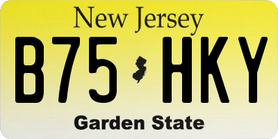 NJ license plate B75HKY