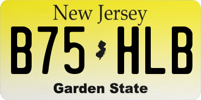 NJ license plate B75HLB