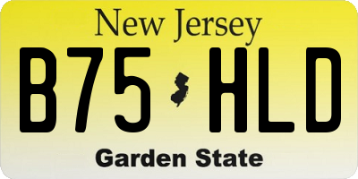 NJ license plate B75HLD
