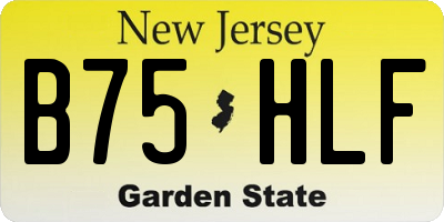 NJ license plate B75HLF