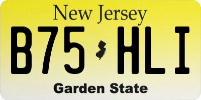 NJ license plate B75HLI