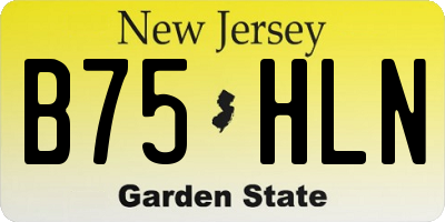 NJ license plate B75HLN
