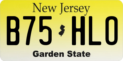 NJ license plate B75HLO